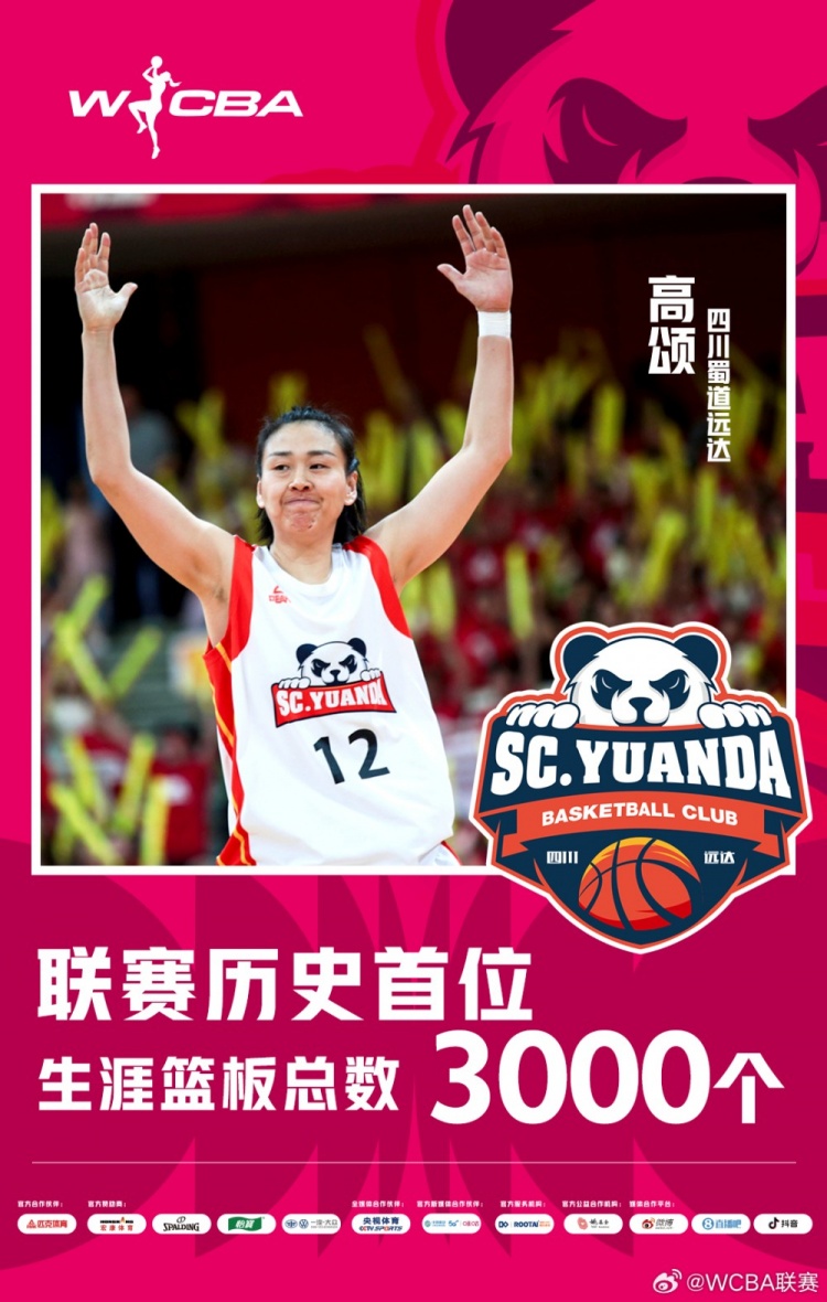 十八載鑄就傳奇！WCBA官方：高頌榮膺聯(lián)賽歷史首位籃板達(dá)3000球員