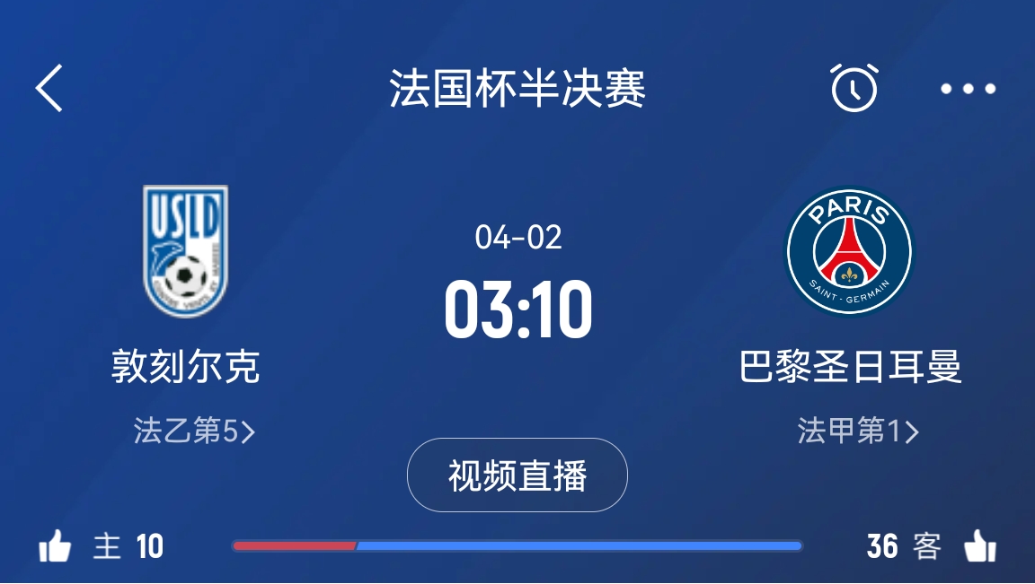 繼續(xù)大撤退？法國(guó)杯半決賽敦刻爾克挑戰(zhàn)巴黎，此前連續(xù)逆轉(zhuǎn)法甲隊(duì)